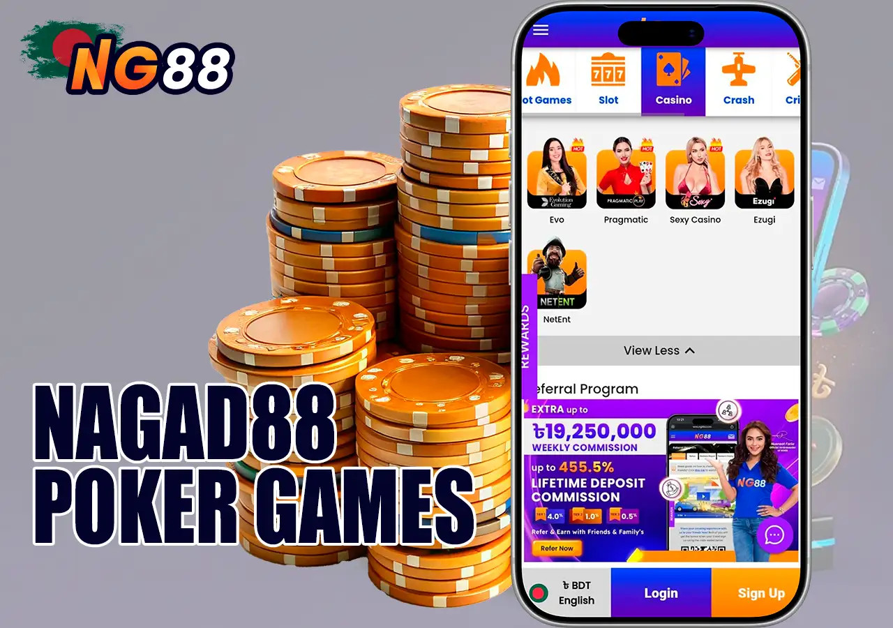 Experience premium online poker and card games at Nagad88.